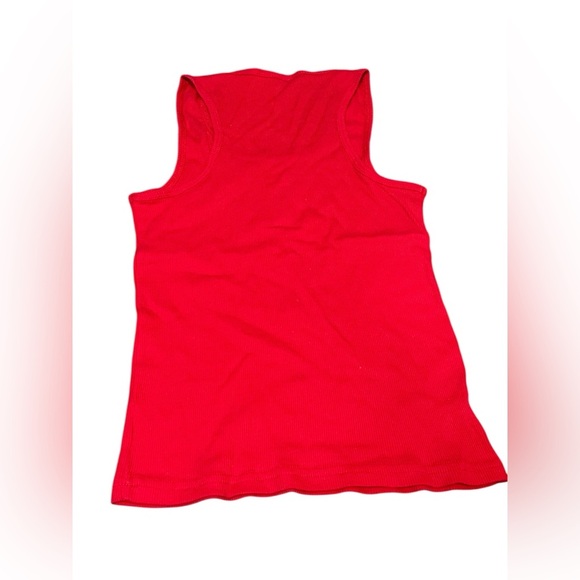 Red Sleeveless Tank Top with Gold Embellishments - Picture 3 of 4